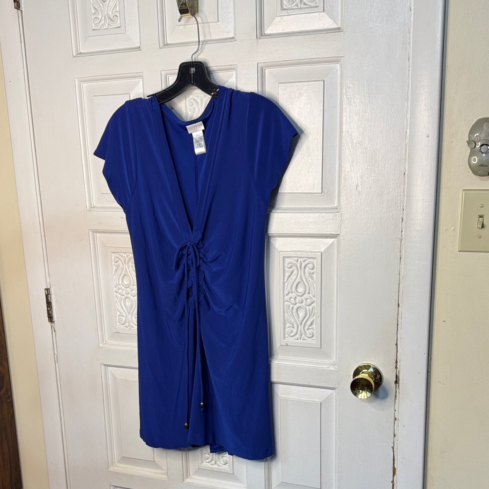 Elegant Dotti Blue Cinched Dress Size Medium